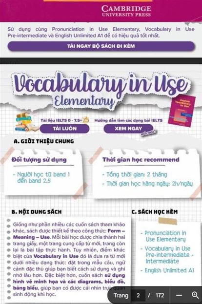 TẶNG BỘ TÀI LIỆU TỪ VỰNG IELTS – LỘ TRÌNH TỪ MẤT GỐC ĐẾN 7.5+!