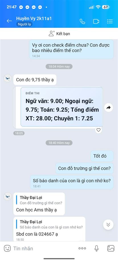 Chúc mừng Huyền Vy đỗ chuyên Hà Nội Amsterdam