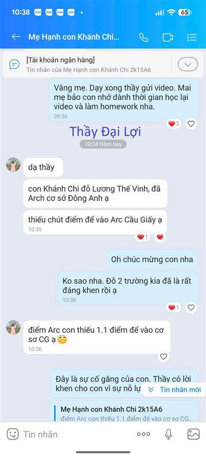 Khánh Chi đậu Lương Thế Vinh