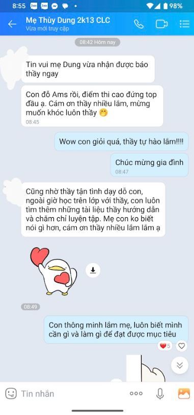 Chúc Mừng con Thùy Dung đứng TOP trong kì thi Ams