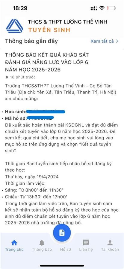 Chúc mừng Gia Hân đỗ THCS Lương Thế Vinh!