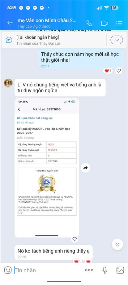Chúc mừng Minh Châu đỗ Cầu Giấy + Lương Thế Vinh